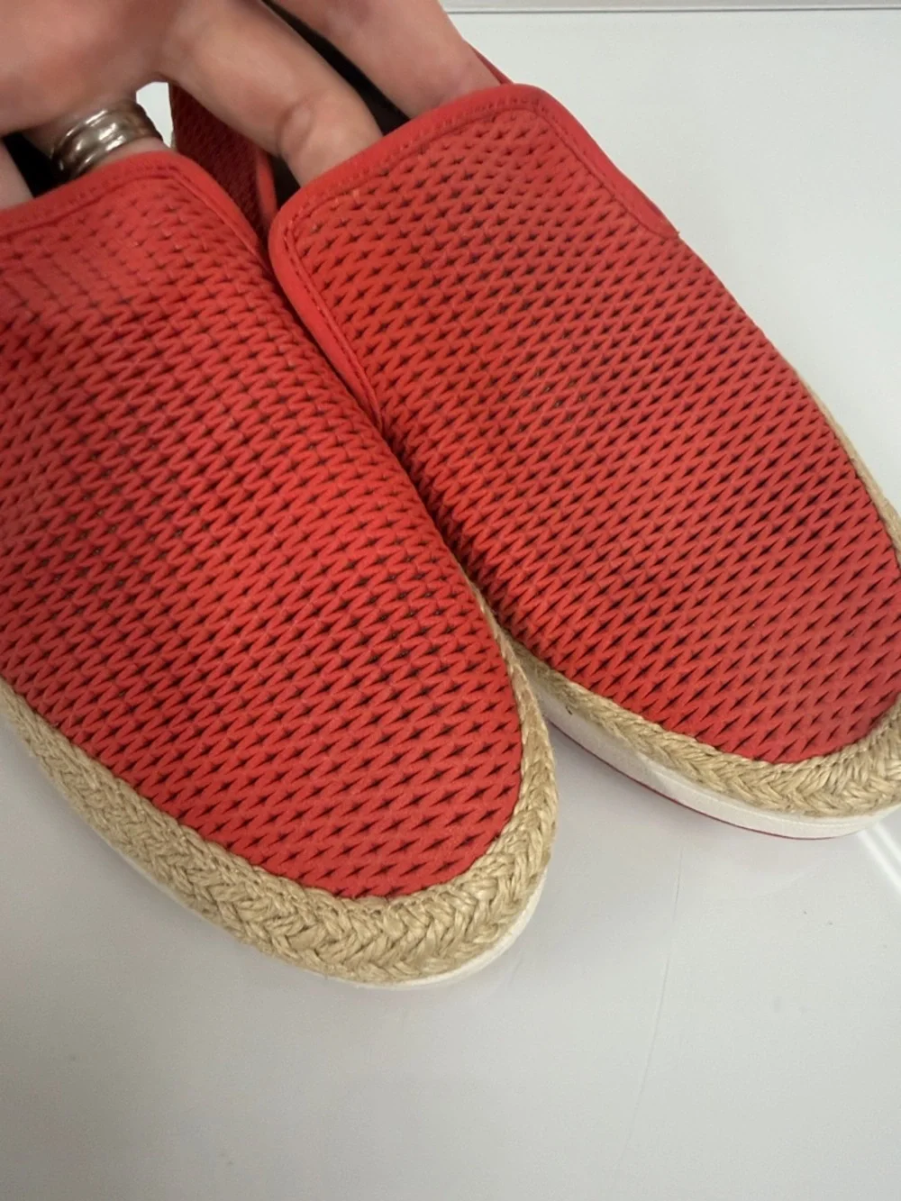 Donald J Pliner Maite Leather Closed Toe Loafers 6 coral